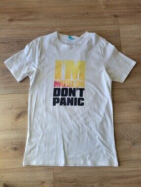 Spreadshirt Men’s M “I’m Muslim Don’t Panic” Graphic T-Shirt White Statement Tee